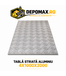 Tabla aluminiu striata 4mm , 1000x2000mm (1050A)